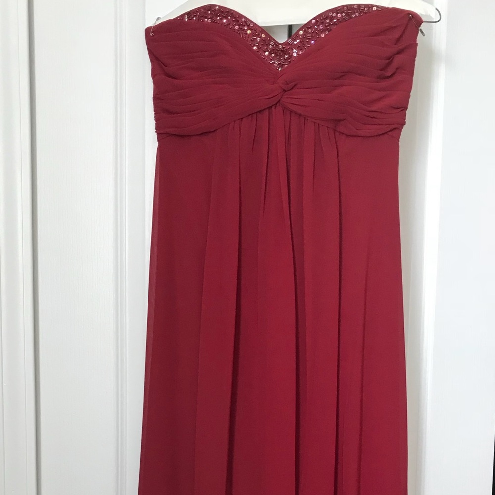David’s Bridal Long red evening dress